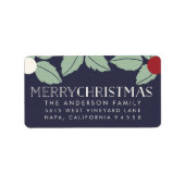 Étiquette Merry Mistletoe | Adresse de retour des vacances s (Devant)