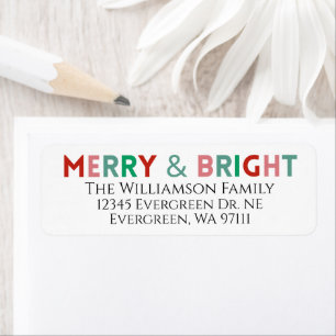 Étiquette Merry moderne et brillant Simple minimaliste rose