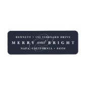 Étiquette Merry Navy | Adresse de retour de vacances (Devant)