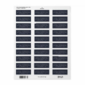 Étiquette Merry Navy | Adresse de retour de vacances (Feuille entière)