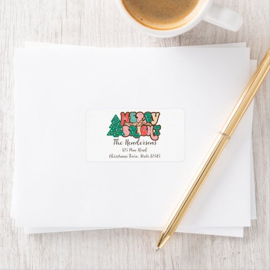 Étiquette Merry rustique rétro et brillant (En situation)