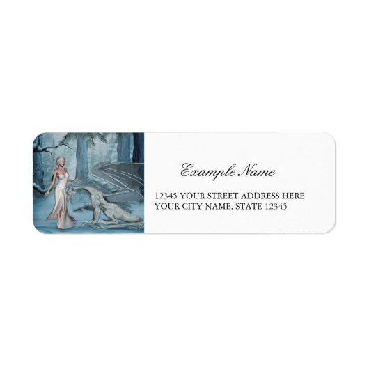 Étiquette Merveilleuse fée avec dragon (Devant)