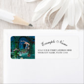 Étiquette Merveilleuse sirène avec poisson imaginaire (En situation)