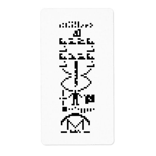 Étiquette Message binaire Arecibo 1974 (Devant)