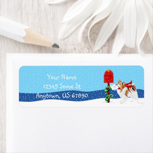 Étiquette Message de Noël Sable Papillon (En situation)