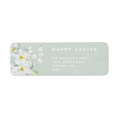Étiquette Message de Pâques avec Fleurs blanches Adresse de (Devant)