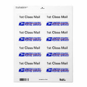 Étiquette Messagerie de première classe USPS facile à identi (Feuille entière)