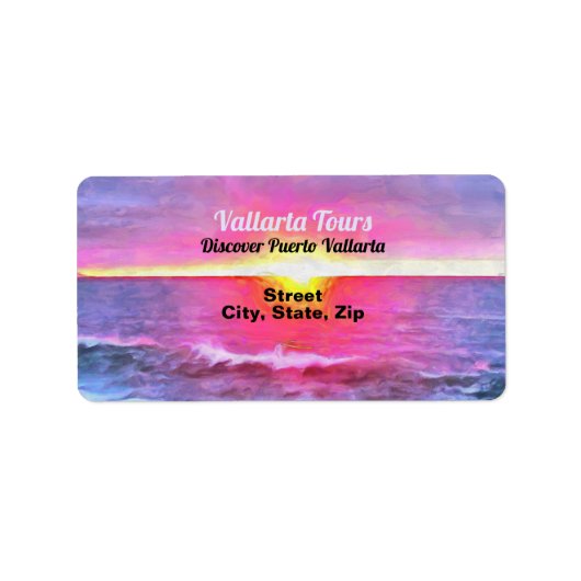 Étiquette Mexique Sunset 0909 Adresse (Devant)