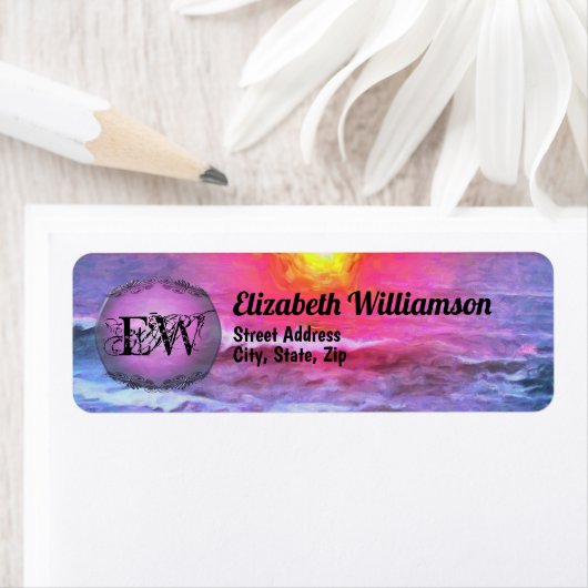 Étiquette Mexique Sunset 0909 Adresse (En situation)