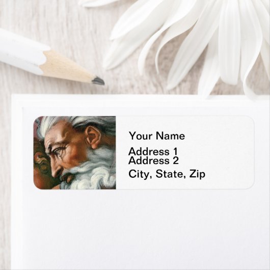 Étiquette Michelangelo Création Adam Dieu Art (En situation)