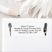 Étiquette Microphones Music Enregistrement Studio Radio Étiq (En situation)