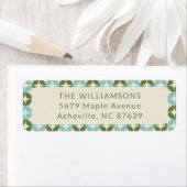 Étiquette Mid Century Mod Blue Sage Green Adresse de retour (En situation)