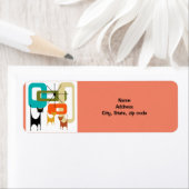 Étiquette Mid century Modern Cats (En situation)