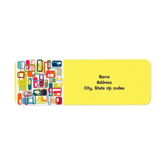 Étiquette Midcentury Modern Rectangles (Devant)