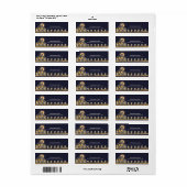 Étiquette Midnight Blue Rustic Farm à thème Adresse de retou (Feuille entière)