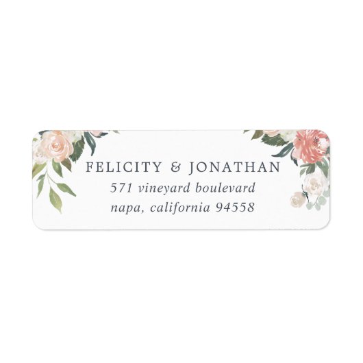Étiquette Midsummer Floral Adresse de retour (Devant)