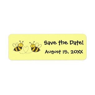 Étiquette Miel abeilles avec coeur Économisez la date