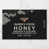 Étiquette miel avec peigne de miel et abeille vint (Étiquettes simples)