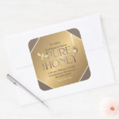 Étiquette miel foncé perlé goutte de miel et abeil (Enveloppe)