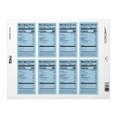 Étiquette Miel - valeur nutritive Produit bleu (Feuille entière)