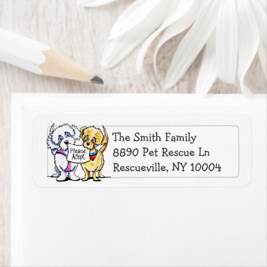 Étiquette Mighty Mutts S'Il Vous Plaît Adopter Studio Simple (En situation)