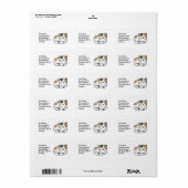 Étiquette mignon calico moelleux chat orange et noir (Feuille entière)