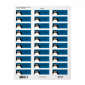 Étiquette mignon manchot de dessin animé avec arrière - plan (Feuille entière)