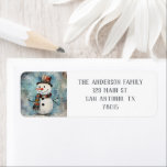 Étiquette Mignonne Christmas Snowman Adresse de retour<br><div class="desc">Ajoutez du charme à votre courrier de vacances avec ces stickers d'adresse de retour de bonhomme de neige de Noël.</div>