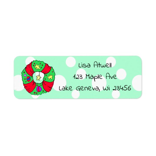 Étiquette Mignonne couronne de Noël de Noël (Devant)