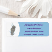 Étiquette Mignonne manatée bébé avec bulles illustration (En situation)