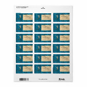 Étiquette Mignonne Sirène Sur Les Échelles De Queue De Sirèn (Feuille entière)