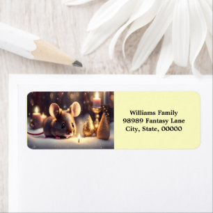 Étiquette Mignonne souris fête Noël - coutume