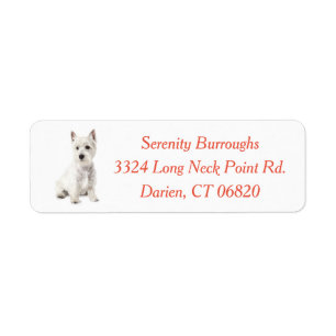 Étiquette Mignonne West Highland White Terrier Chien Chien C