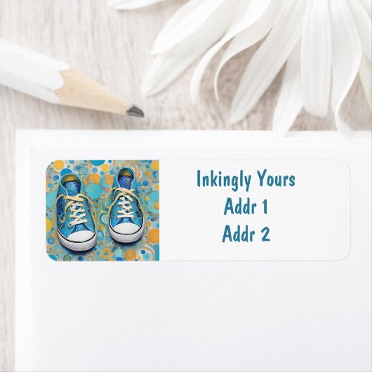 Étiquette Mignons CHUCKS, dix sur arrière - plan d'art.