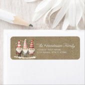 Étiquette Mignons Gnomes de Noël Retourner l'adresse Étiquet (En situation)