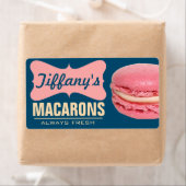 Étiquette Mignons Macarons Français Roses | Macarons Faits M (En situation)