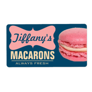 Étiquette Mignons Macarons Français Roses Macarons Faits M