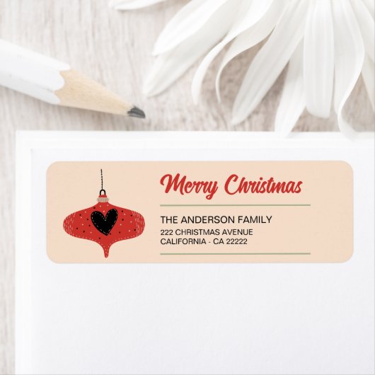 Étiquette Milieu du siècle Noël moderne (En situation)