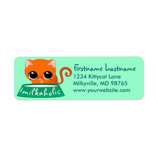 Étiquette Milkaholic Orange Kitty (Devant)