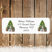 Étiquette Minature Schnauzer - Adresse de retour de Noël