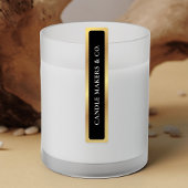 Étiquette mince à bougie simple noir et or tamper