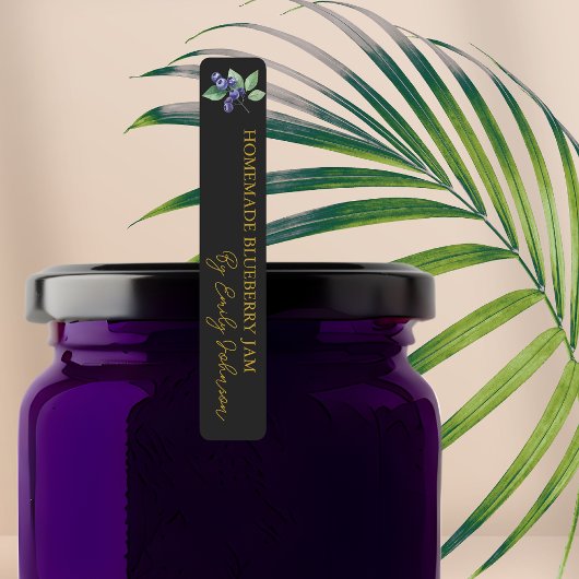 Étiquette mince à la confiture de bleuets maison