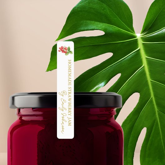 Étiquette mince à la confiture de fraise maison