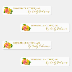 Étiquette mince de confiture d'agrumes maison