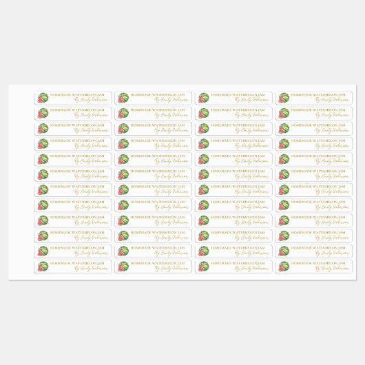 Étiquette mince de confiture de pastèque maison (Feuille)