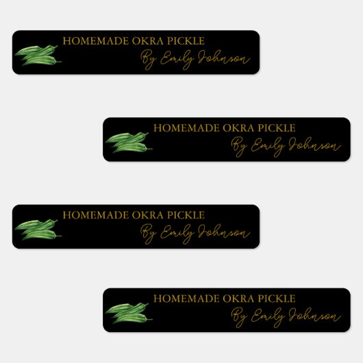 Étiquette mince Okra Pickle fait maison (Groupe)