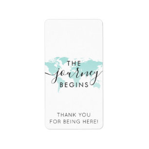 Étiquette Mini Barre de bonbons WrapTeal Carte du monde Déb