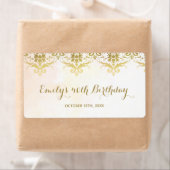 Étiquette mini bouteille de champagne damas or ann (En situation)