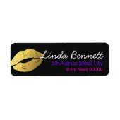 Étiquette Mini carte design Gold Lips (Devant)