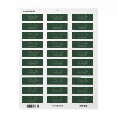 Étiquette Mini Elegant Moss Script Adresse de retour (Feuille entière)